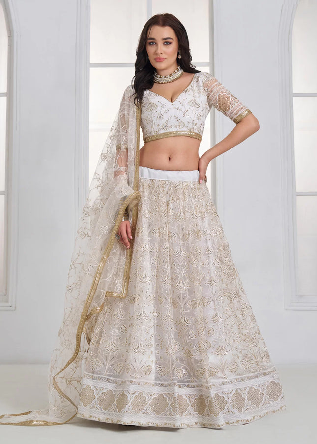 Offwhite Embroidered Lehenga Choli