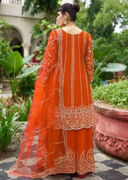 Chinnon Silk Embroidered Sharara Suit Series