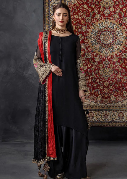 Crinkle Chiffon Hand Embroidered P-300