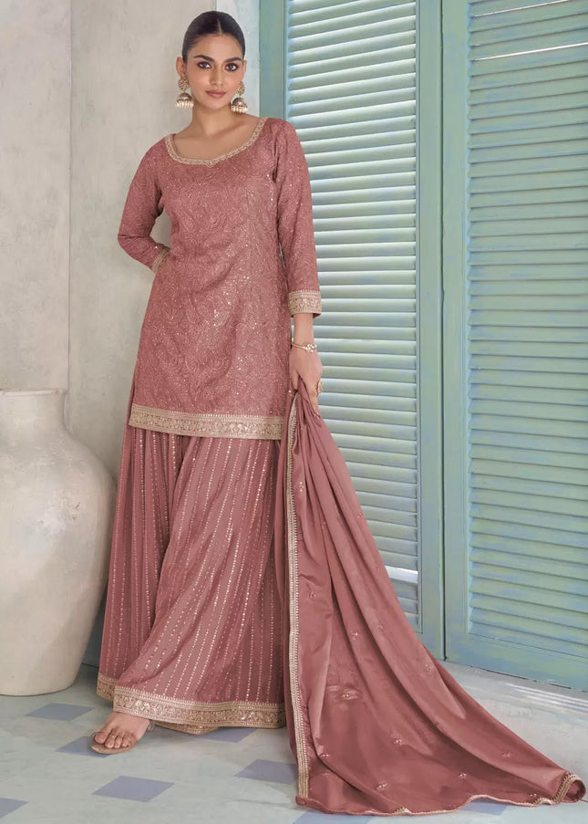 Chinnon Embroidered Sharara Suit Series