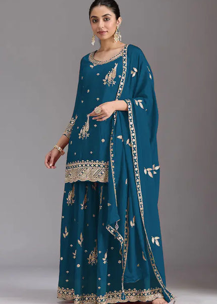 Chinnon Embroidered Sharara Suit Series