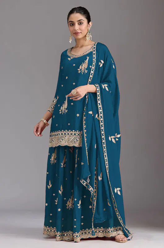 Chinnon Embroidered Sharara Suit Series