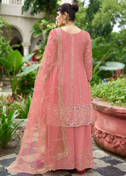 Chinnon Silk Embroidered Sharara Suit Series