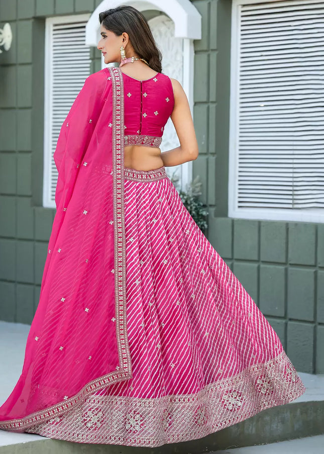 Pink Embroidered Lehenga Choli