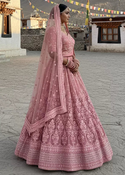 Pink Embroidered Lehenga Choli