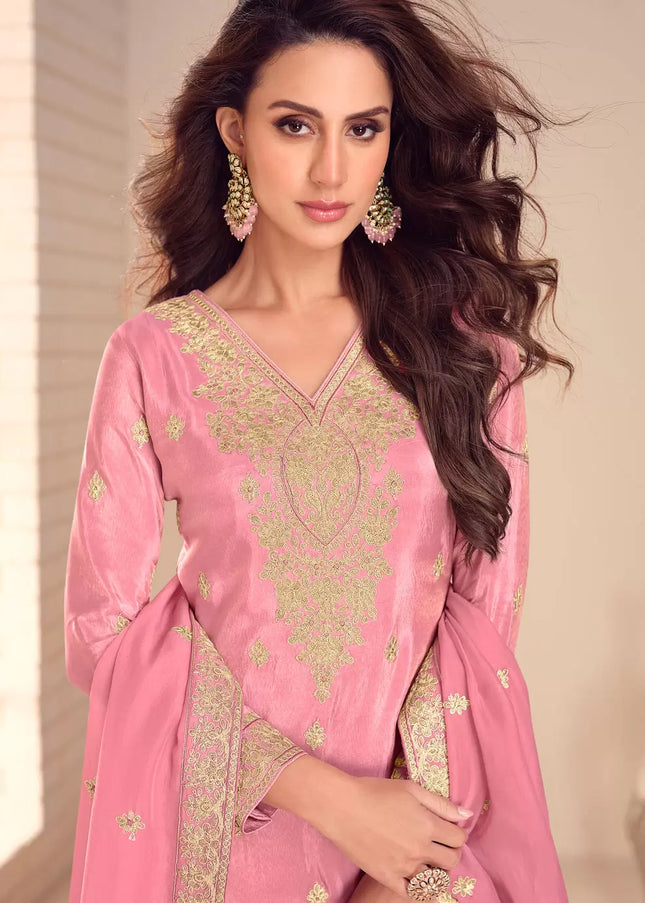 Silk Embroidered Sharara Suit Series