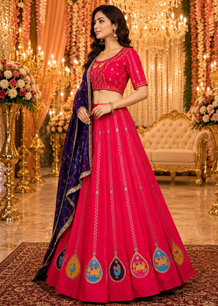 Vichitra Silk Embroidered Lehenga Choli Series