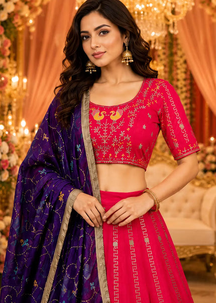 Vichitra Silk Embroidered Lehenga Choli Series