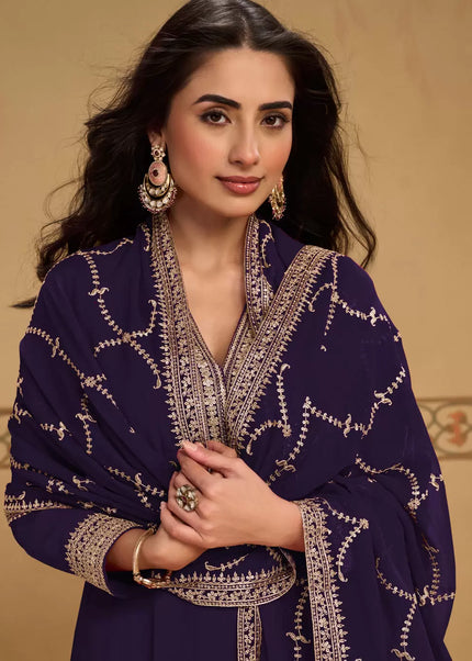 Georgette Embroidered Pant Style Suit Series
