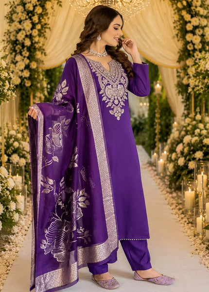 Cotton Blend Embroidered Pant Style Suit Series