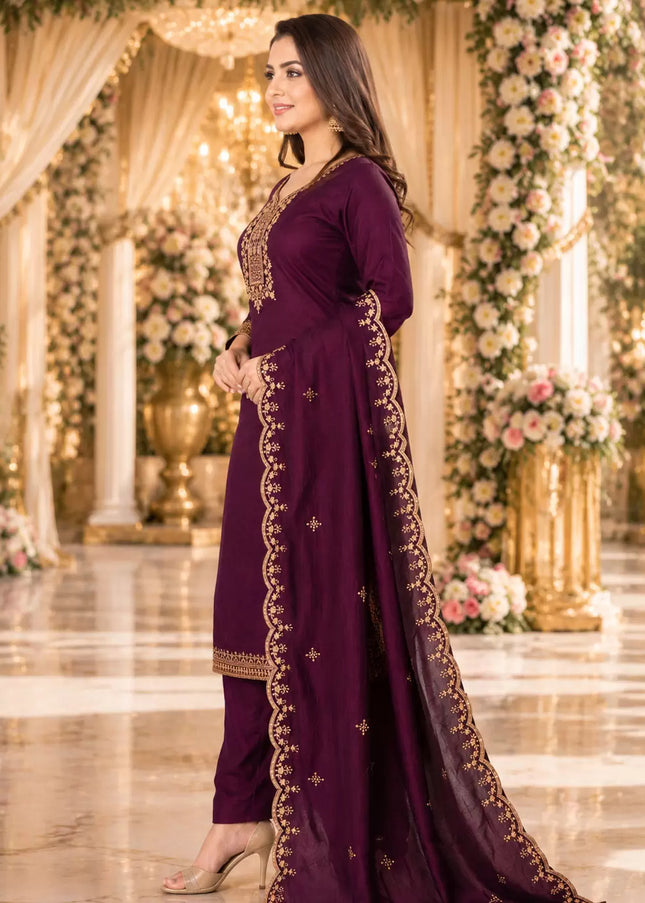 Cotton Blend embroidery Pant Style Suit Series