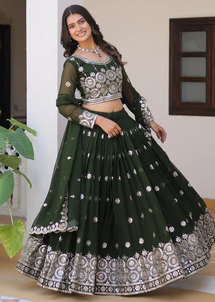 Green Embroidered Lehenga Choli