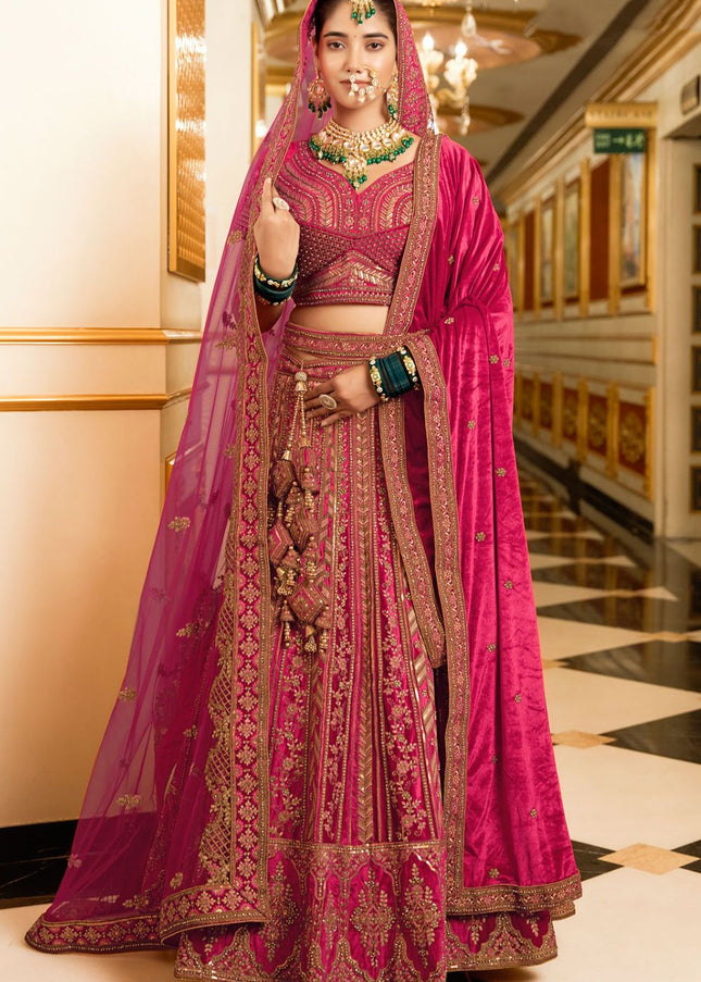 Pink Embroidered Lehenga Choli