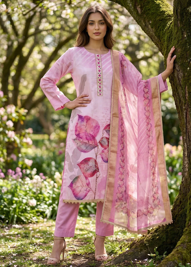 Rayon Printed and Embroidered Pant Style Suit Series