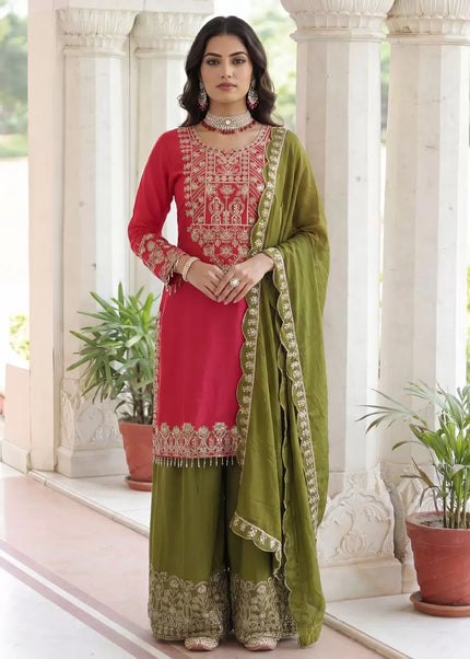 Chinnon Silk Embroidered Palazzo Suit Series