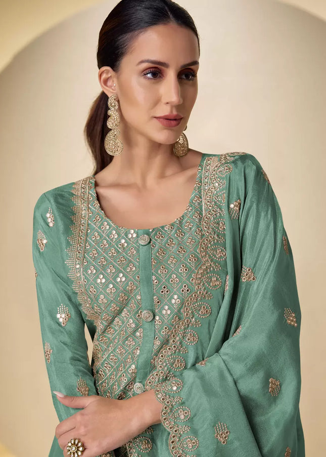 Silk Embroidered Sharara Suit Series