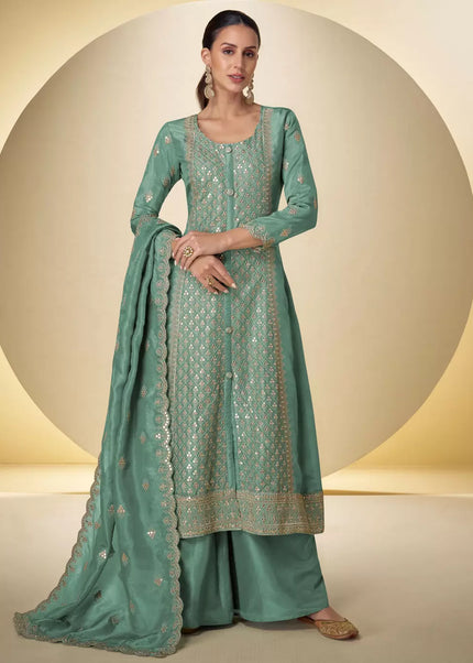 Silk Embroidered Sharara Suit Series