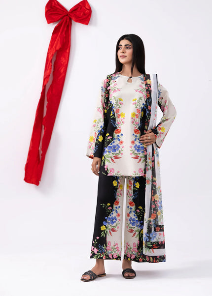 Amber Imran | Co-ords Printed Lawn - Mono Bloom