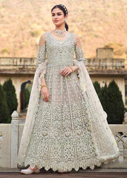 Lilac Embroidered Anarkali