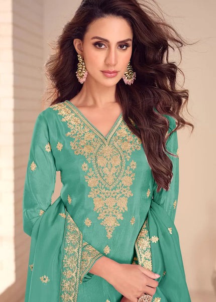 Silk Embroidered Sharara Suit Series
