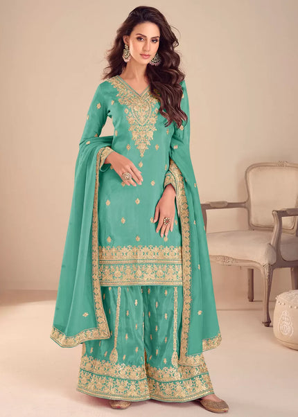 Silk Embroidered Sharara Suit Series