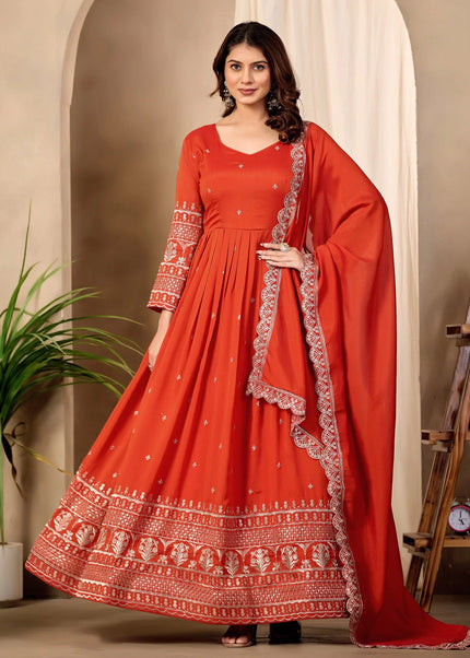 Art Silk Embroidered Anarkali Series