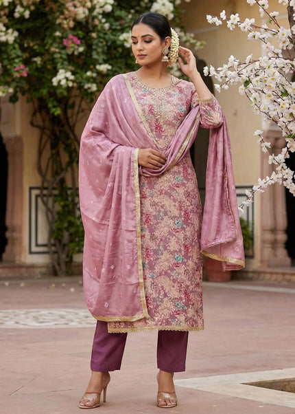 Modal Printed and Embroidered Pant Style Suit Series