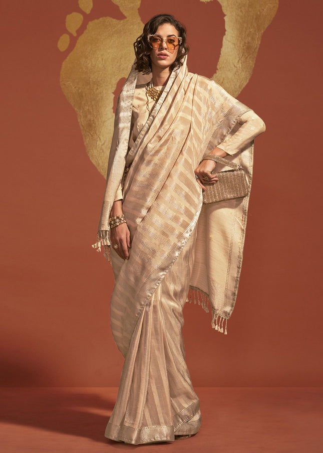 Golden Beige Handloom Weaved Saree