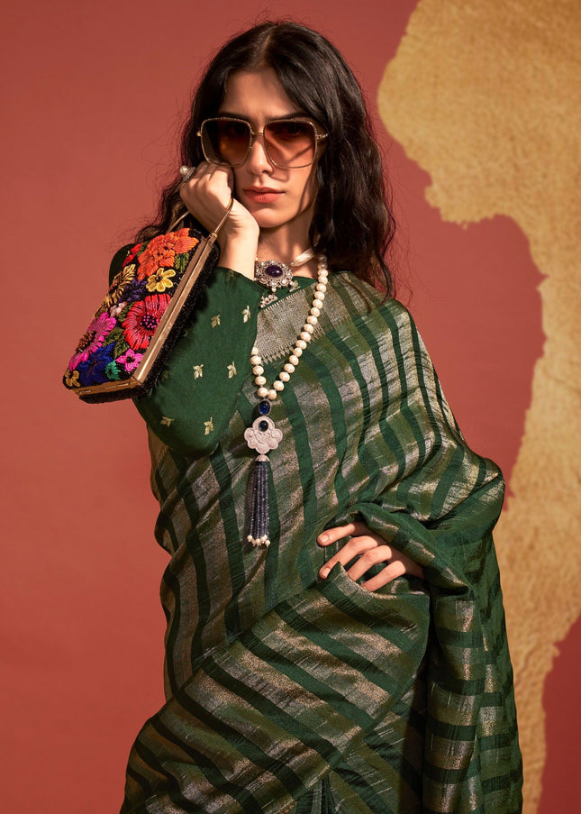 Green Handloom Weaved Saree
