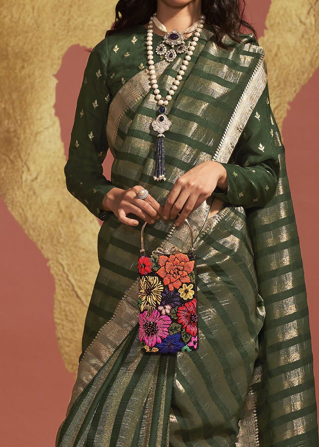 Green Handloom Weaved Saree