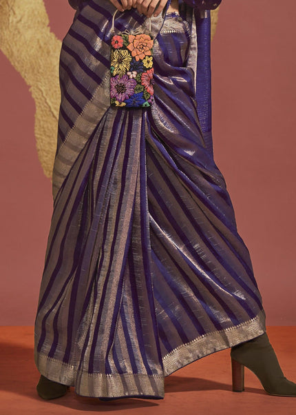 Violet Handloom Weaved Saree