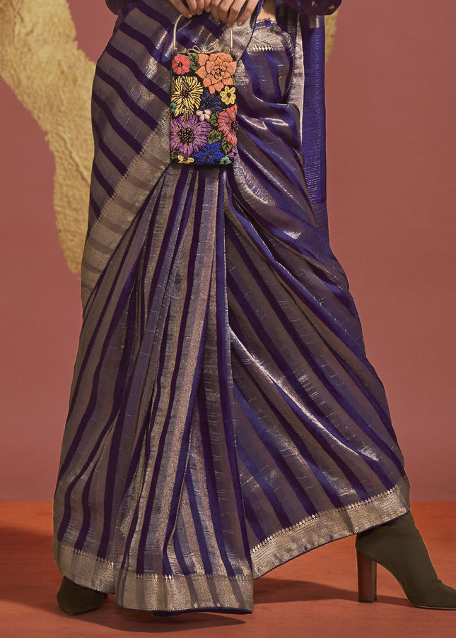 Violet Handloom Weaved Saree