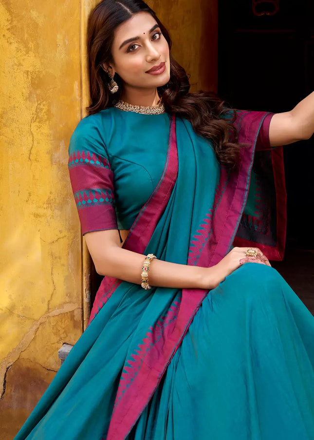 Teal Embroidered Lehenga choli