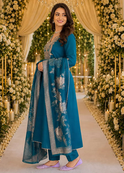 Cotton Blend Embroidered Pant Style Suit Series