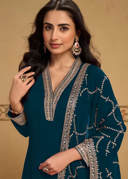 Georgette Embroidered Pant Style Suit Series