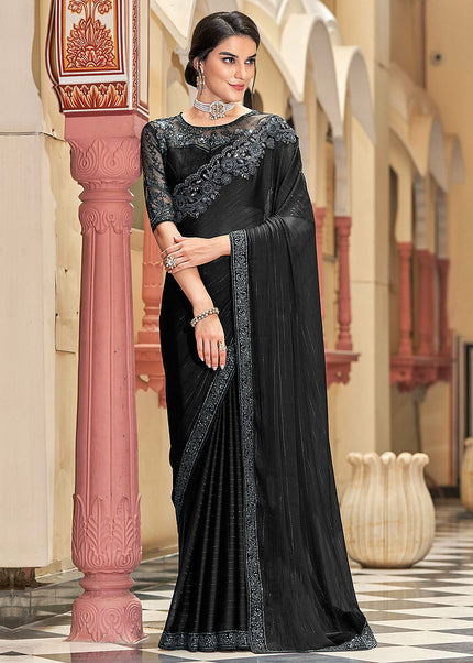 Black Embroidered Saree