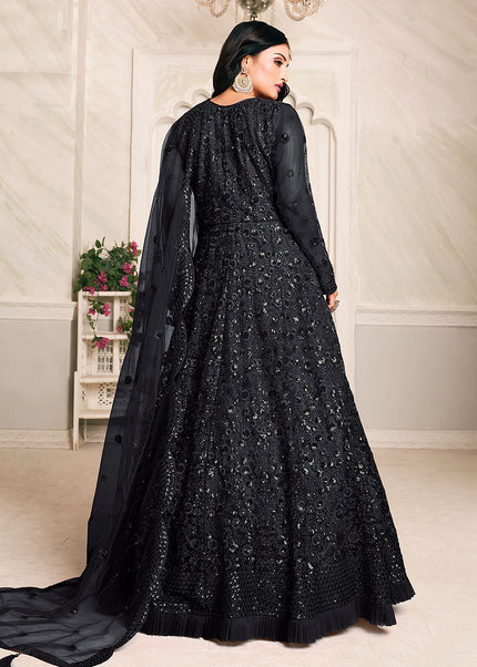 Black Embroidered Anarkali