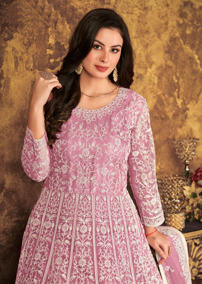 Pink Heavy Embroidered Anarkali