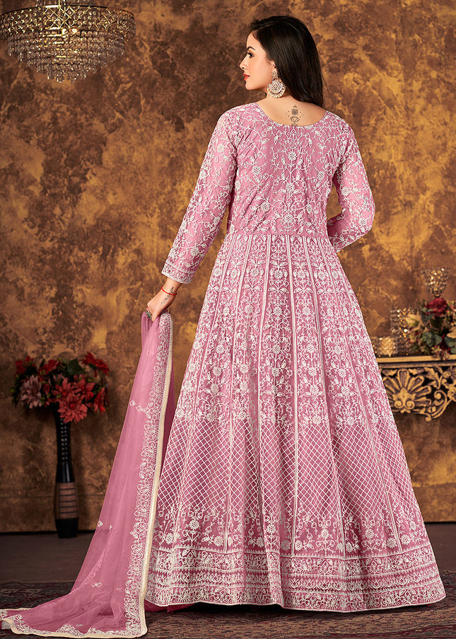 Pink Heavy Embroidered Anarkali