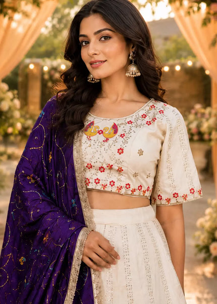Vichitra Silk Embroidered Lehenga Choli Series