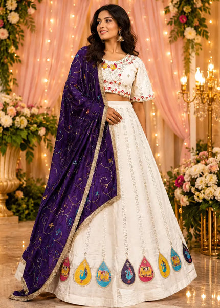 Vichitra Silk Embroidered Lehenga Choli Series