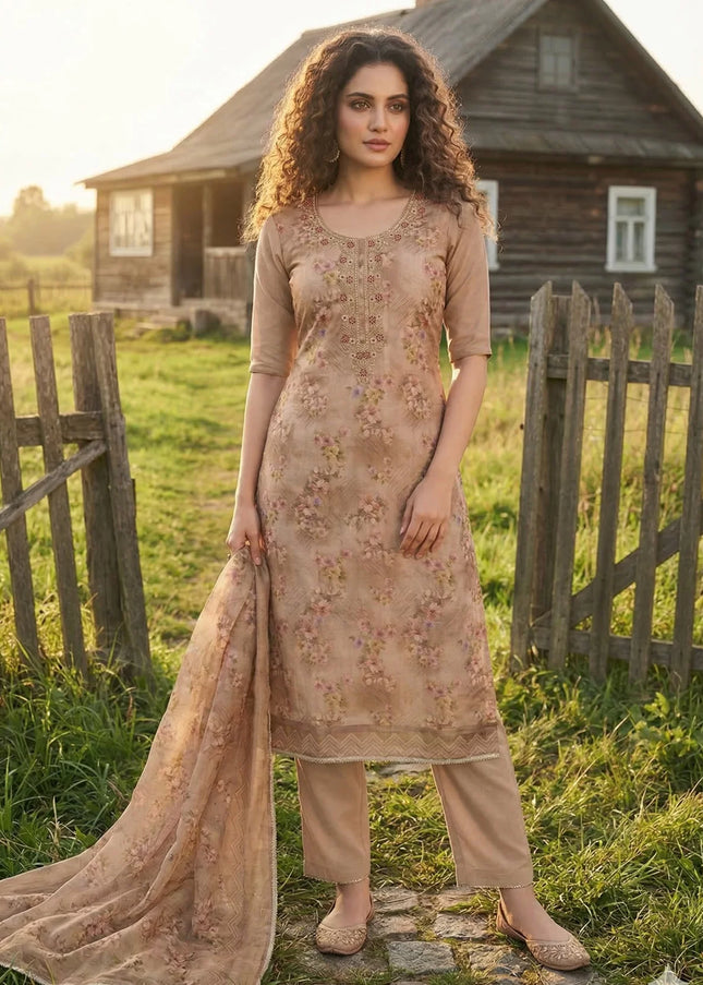 Viscose Printed and Embroidered Pant Style Suit Series