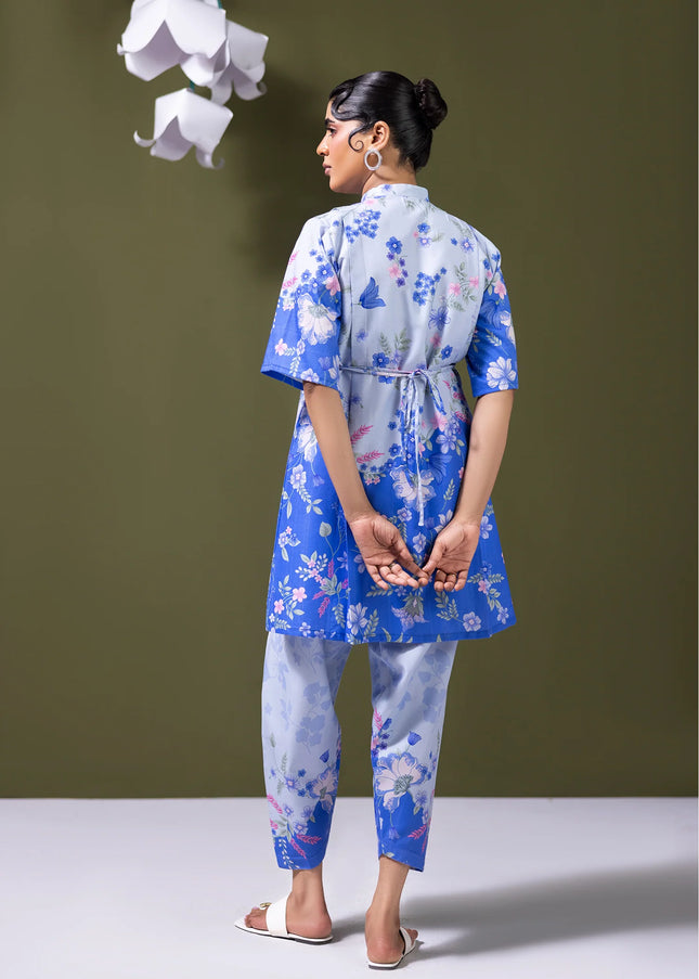 Amber Imran | Co-ords Printed Lawn - Blue Haze