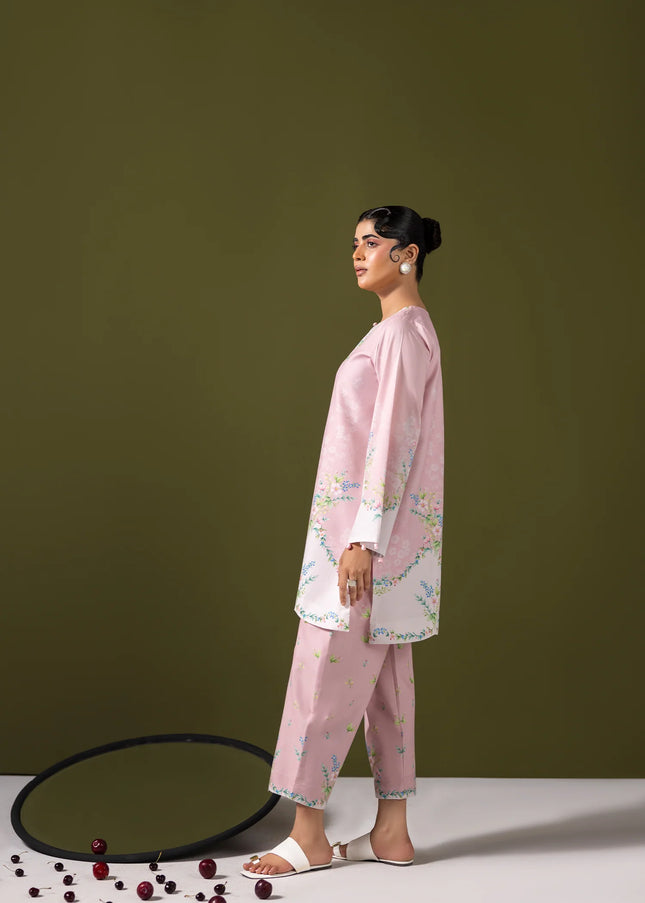 Amber Imran | Co-ords Printed Lawn - Pink Mist