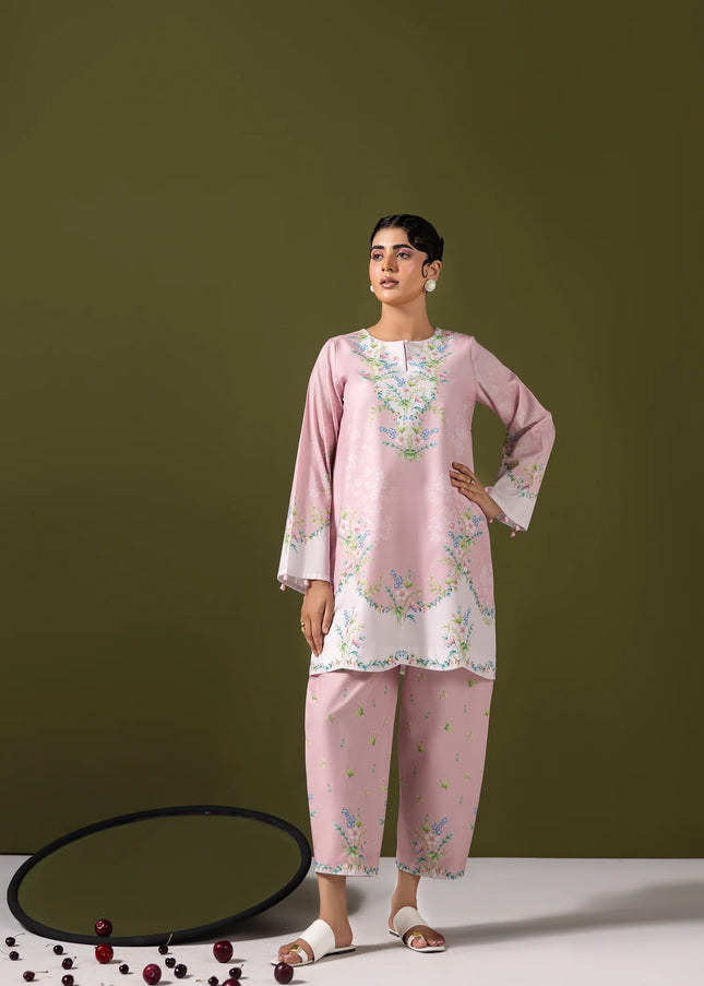 Amber Imran | Co-ords Printed Lawn - Pink Mist