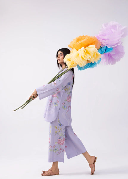 Amber Imran | Co-ords Printed Lawn - Lavender Bloom