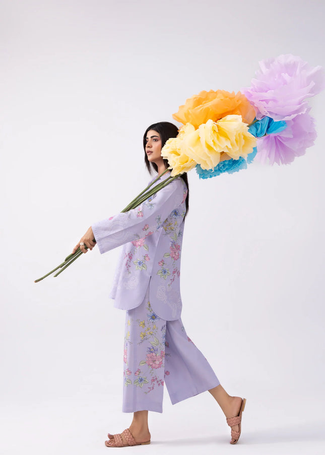 Amber Imran | Co-ords Printed Lawn - Lavender Bloom
