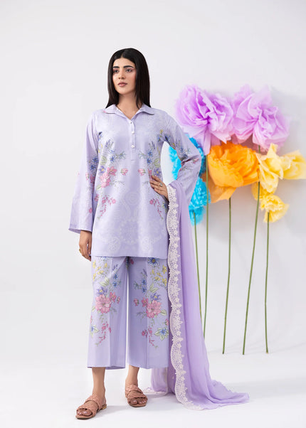 Amber Imran | Co-ords Printed Lawn - Lavender Bloom