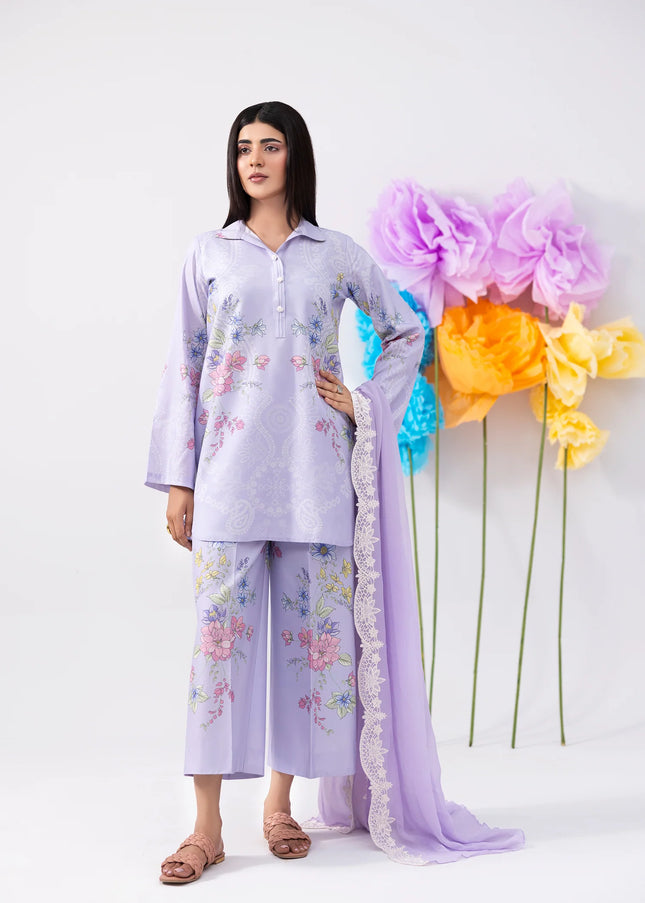 Amber Imran | Co-ords Printed Lawn - Lavender Bloom