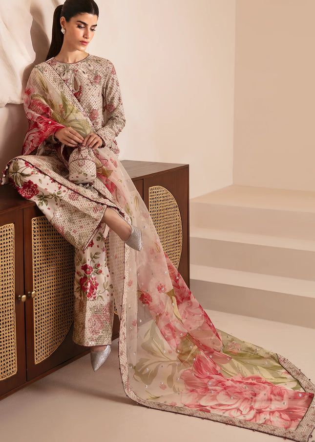 Jazmin | Premium Embroidered Raw Silk UR-7034